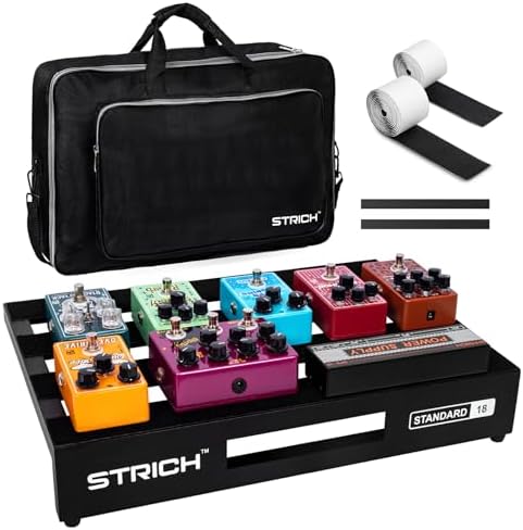 STRICH Guitar Pedal Board Aluminum Alloy 1.98lb Super Light Effect Pedalboard 18'' x 12.5'' with Carry Bag, STANDARD 18 (Angled)
