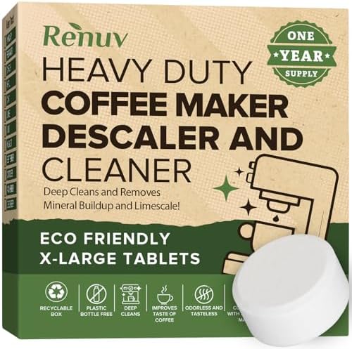 Coffee Maker Cleaner & Descaler Tablets, 12 Uses for Keurig, Ninja, Breville, Delonghi, Nespresso, Miele, Jura, Mr Coffee, Cuisinart Descaling Solution for Coffee Pot Maker & Espresso Machines
