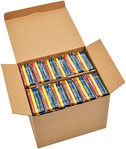 Madisi Crayons Bulk Pack, Regular Size, 4 Colors, cellophane 250 Packs, 1000 Count