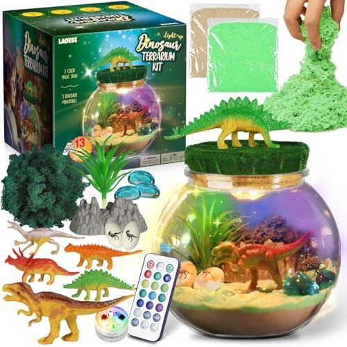 Dinosaur Gifts for Boys - Dinosaur Terrarium Kit for Kids - Birthday Gift for Boys Ages 4 5 6 7 8-12 Year Old - DIY Dinosaur Toys for Boys - Arts and Crafts Kit for Kids-Gifts for Boys