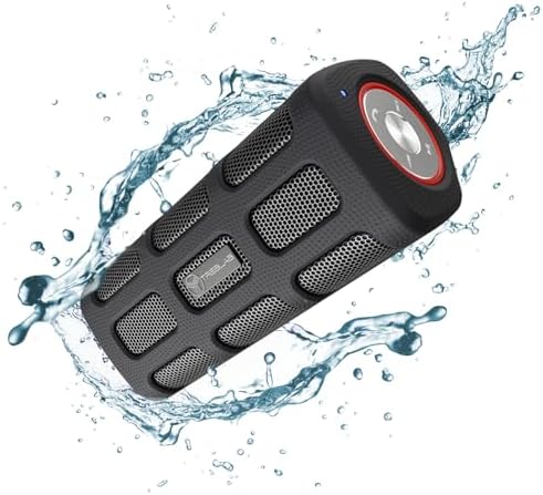 Bluetooth Portable Speaker, Rugged Shockproof Body with Durable Metal and Rubber, IPX7 Waterproof, 20W Outdoor Stereo Speaker, 35H Battery, Wireless Power Bank for Hiking, Travel, Pool, Home, Jobsite
