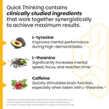 NeuroQ Quick Thinking Supplement Pills - Boosts Alertness + Supports Mental Focus & Concentration - L-Theanine, Caffeine, L-Tyrosine & Beta-Alanine - 60 Capsules