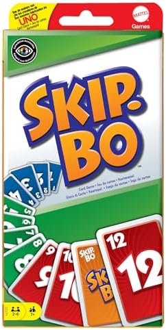 Mattel Games, Skip-BO Card Games for Ages +7, Card sequencying Family Game from UNO Creators, 52370, Display