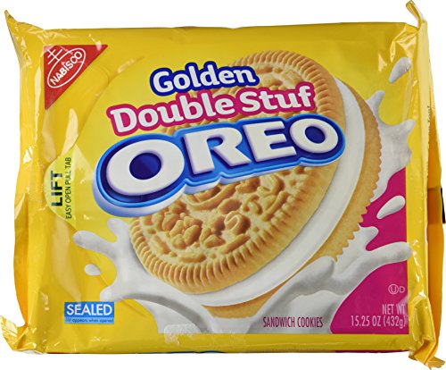 Nabisco, Oreo, Golden Double Stuf Sandwich Cookies, 15.25oz Bag (Pack of 3)