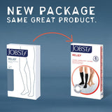 JOBST Relief Knee High Graduated Compression Socks, 15-20 mmHg - Comfortable Unisex Design - Open Toe, Beige, Large