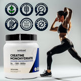Nutricost Creatine Monohydrate Powder (2 Pack) - 5g per Serving, 100 Servings, 500g (17.9 oz) - Scoop Included