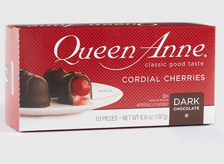 QUEEN ANNE Cherry Cordials, Dark Chocolate, 10 Pieces, 6.6oz Box (Pack of 2)