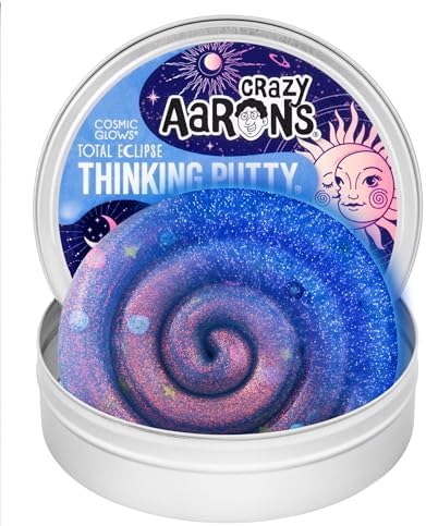 Crazy Aaron's Thinking Putty® - Total Eclipse - Glow in The Dark Sensory Putty for Kids and Adults in a 4" Tin - Creative and Endless Fun, Stress Relief Therapy Toys, Never Dries Out - Made in USA