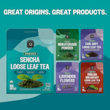 FGO Organic Sencha Loose Leaf Tea, Resealable Bag, 16oz, Packaging May Vary (Pack of 1)