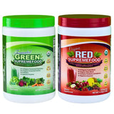 Divine Health Dr. Colbert, MD Superfood Package | 30 Servings of Green Supremefood & Red Supremefood 14 Organic and Fermented Green Vegetables and Grasses | 8 Organic Fruits