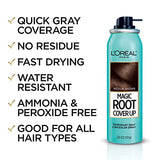 L'Oreal Paris Magic Root Cover Up Gray Concealer Spray Medium Brown 4 oz (2 pack)