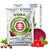 Voke Energy Tablets - Rapid Focus Superfood Chewable Tablets, Pocket Portable, Resealable Packaging, Vitamin C, Supports Focus Memory Concentration Clear Thinking and Good Mood. 30 Count (Pack of 5)