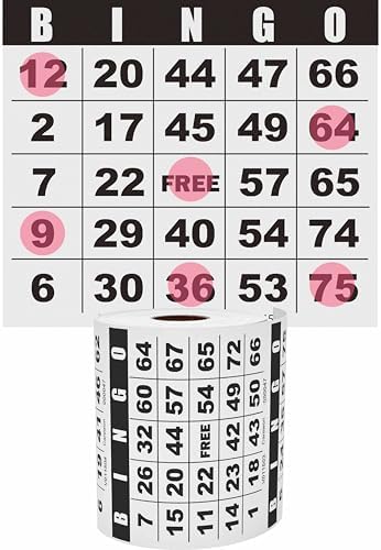 500 Bingo Cards, Paper Bingo Sheets, Large Print, Disposable or Reusable for Daubers or Chips