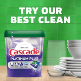 Cascade Platinum Plus Dishwasher Pods, Dish Detergent ActionPacs, Clean Lemon, 62 Count