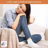 Debra Weitzner 6 Pairs Non-Binding Loose Fit Sock - Non-Slip Diabetic Socks for Men and Women - Ankle Crew Grey