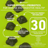 PUREFINITY Spirulina Gummies – Daily Greens with Alfalfa, Spinach, Broccoli, Beet Root, Acai, Inulin Prebiotic Fiber, Super Greens Veggie Gummies – Non-GMO, Gluten Free, Vegan – 60 Gummies