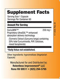 Relentless Improvement CurcuWin Curcumin 60 Count Inflammation Support Relative Absorption 46x Over Standard Curcumin No Black Pepper