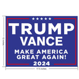 Signbeats Trump JD Vance 2024 Make America Great Again Yard Sign, Blue,12"x17.5" - Double-Sided Corrugated Plastic Lawn Sign with H Stake