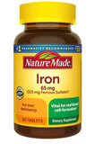 Nature_Made Iron 65 mg 365 (325 mg Ferrous Sulfate) Essential for Red Blood Cell Formation, Iron Deficiency Support, 365 Tablets