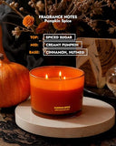 96NORTH Luxury Pumpkin Soy Candle | Large 3 Wick Jar Candle | Halloween & Fall Decor | Up to 40 Hours Burning | 100% Natural Soy Wax | Relaxing Aromatherapy Candle | Halloween Fall Candle Gift