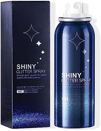 Body Glitter Spray for Hair and Body, Hairspray for Clothes, Long-Lasting Body Shimmer Spray Suitable for Stage, Festival Rave and Makeup Prom 2.11 Fl Oz