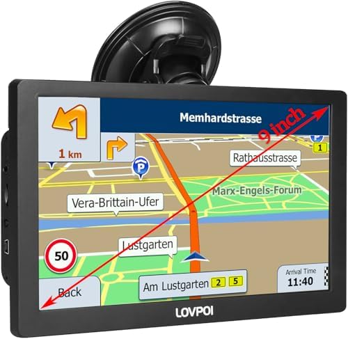 GPS Navigator for Car, Trucker Drivers Commercial 2025 Maps, 9 inch Navigation System for Semi Truck, Lifetime Map Updates, Spoken Driver Alerts