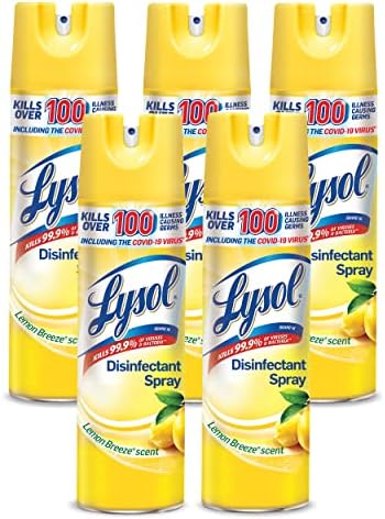 LYSOL Disinfectant Spray - Lemon Breeze, 19 Oz (Pack of 5)