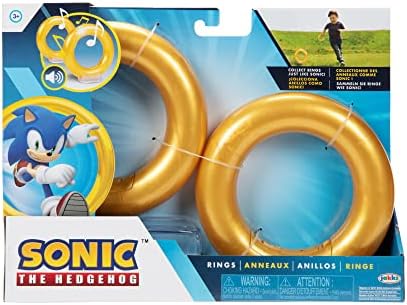 Sonic The Hedgehog Rings 2-Pack Motion Activated Sounds from Sonic Video Game, Role Play Sonic Rings Games for Kids