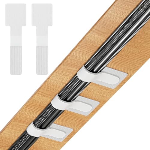80PCS Hook and Loop Cable Straps, Cable Management Under Desk, Self Adhesive Cable Ties, Reusable Wire Organizers for Cords, Adjustable Cord Organizers for Desk, Home Office Essentials, White