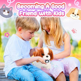 Tagitary Plush Toys Puppy Electronic Toy Walking and Barking Dogs,Tail Wagging Fake Dog Interactive Dog Toy for Kids with Leash,Easter Christmas Birthday Gift for Toddlers Kids