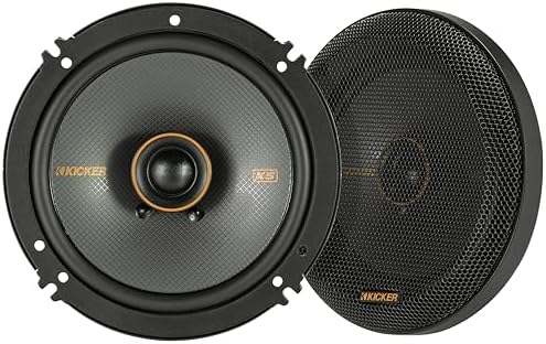 KICKER 51KSC6504 Coaxial Speaker System, 2-Way Design, One (1) Pair, 6.5" (160mm) Polypropylene Woofer/Midrange, 3/4" (20mm) Silk-Dome Tweeters, 100 Watts RMS, 200 Watts Peak