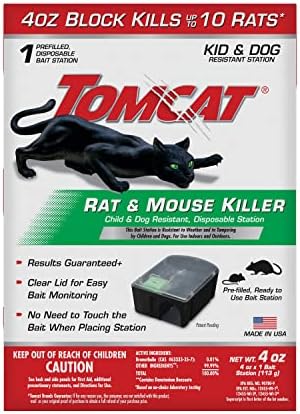 Tomcat Rat & Mouse Killer Child & Dog Resistant, Disposable Station, 1 Pre-Filled Ready-To-Use Bait Station