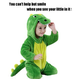 QIAONIUNIU Halloween Baby Green Dinosaur Costumes Toddler Outfit Infants Cosplay Romper 18-24 Months