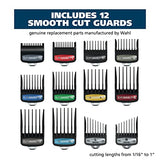 Wahl Genuine Secure-Snap™ Guide Comb Set with Colored Metal Clips and Guard Organization Caddy, 12 Full Size Attachment Guards from 1/16” to 1” for Increased Cutting Performance Grey - 3291-300