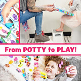 Potty Time Adventures Potty Training Chart by Lil ADVENTS - Farm Animals with 14 Wood Block Toy Prizes - Potty Training Advent Game - Wooden Block Toys, Reward Chart, Activity Board & Stickers