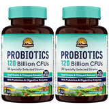 VITALITOWN Probiotics 120 Billion CFUs | 36 Strains, with Prebiotics & Digestive Enzymes for Men Women | Shelf Stable | Digestive & Immune Support | Vegan | 60 Delayed Release Veg Caps