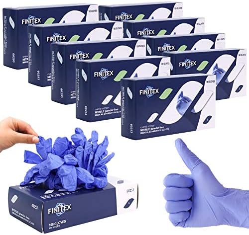 FINITEX Nitrile Disposable Gloves Medical Exam Gloves - 100/1000 PCS Latex-free Examination Purple Chemo Food Gloves