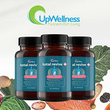 UpWellness Total Revive + - Broad Spectrum Digestive Enzymes - 90 Capsules - 10 Essential Enzymes and 3 Herbal Adaptogens - Physician Formulated