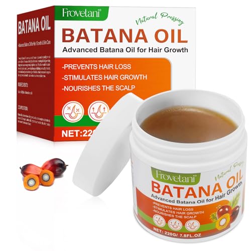 Frovetani Batana Oil from Honduras for Hair Growth, 100% Organic Raw , Promotes Hair Thickness, Healthier & Strengthening, Prevents Hair Loss 7.8FL.OZ