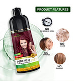 Herbishh Hair Color Shampoo for Gray Hair – Magic Hair Dye Shampoo – Colors Hair in Minutes–Long Lasting–500 Ml–3-In-1 Hair Color–Ammonia-Free | Herbishh (Wine Red)