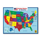 United State Map Laminated Poster -Double Side Educational Poster For Kids/Adults -18 x 24 inch Waterproof Map For Home Classroom