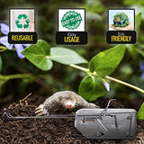 Cinch Mole Trap with Tunnel Marking Flag -Heavy-Duty, Reusable Trapping System | Lawn, Garden, and Outdoor Use | Weather Resistant Steel (Large - Mole Trap)