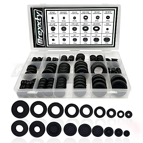 125 Pcs Rubber Grommets for Wiring—18 Different Sizes— Includes Automotive Grommet Rubber & Wire Rubber Grommet Kit (1/4” 9/32” 5/16” 3/8” 1/2” 17/32” 5/9” 9/16” 5/8” 3/4” 7/8” 15/16” 1”)