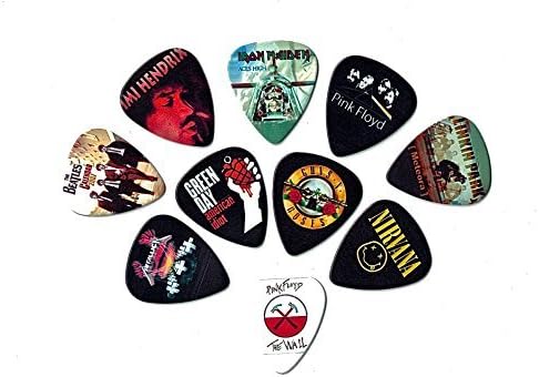 Legendary Bands Guitar Picks (10 medium picks in a packet)(For Music Lovers)… (Medium thickness (0.71mm))