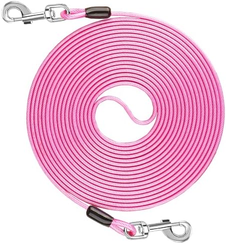 25ft Tie Out Cable for Dogs Up to 350LBS Dog Leads for Yard- and Camping No Tangle Rust Proof Training Dog Cable Can Use to Dog Chain for Yard Dogtie Out Cable Ample Length for Freedom