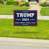 Trump Yard Signs 2024,18x12In Trump Yard Signs Double-Sided Make America Great Again Campaign Signs With H-Stakes Placard Voted For Trump Triggering For Outdoor Garden Lawn Parade Handheld Rally Decor