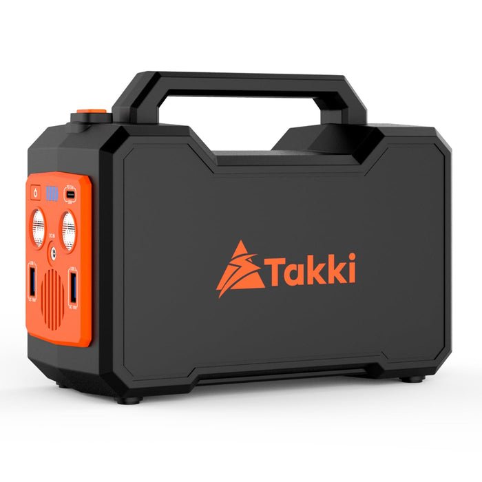 Takki Portable Power Station 111Wh, Camping Solar Generator Power Bank Battery Pack with 110V/100W (Peak 150W) AC Outlet USB Ports Camping Lights for Emergency Home CPAP Power Supply