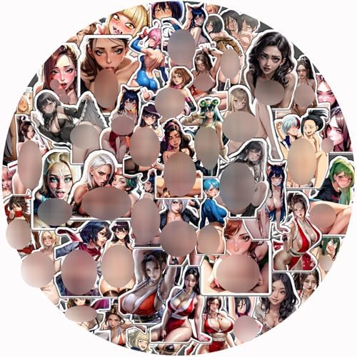 50 Pcs Colorful Anime Girl Stickers Sexy Hentaii Stickers Hentai Stickers 2 to 2.7 Inch Waterproof for Water Bottle Laptop Skateboard Motorcycle (Anime 12)