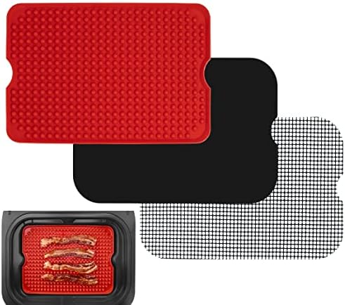 Air Fryer Liner Accessories for Ninja Foodi XL Smart FG551 6-in-1 Indoor Grill, Reusable Heat Resistant Mat for Air Fryer, Ninja Foodi Accessories, Easy Clean Replacement for Parchment Paper
