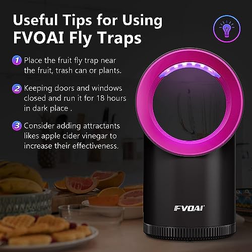 FVOAI Fruit Fly Trap Indoor, Fruit Fly Traps for Indoors Mosquito Trap Insect Trap with Sticky 10 Pcs Glue Boards (Pink)